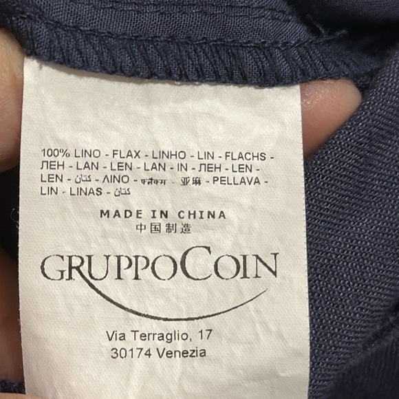 (H1) Koan mid-rise grey-blue straight-leg trousers, 100% linen, women's size 46 - Picture 6 of 11